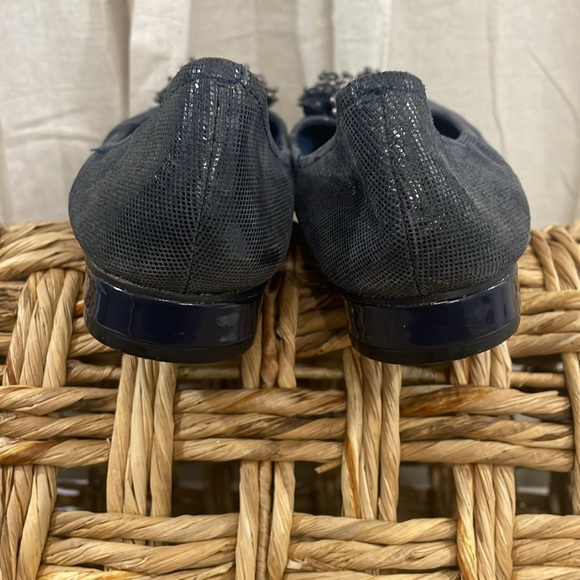Navy Beaded Flats Shoes Size 8.5 M - Picture 7 of 9